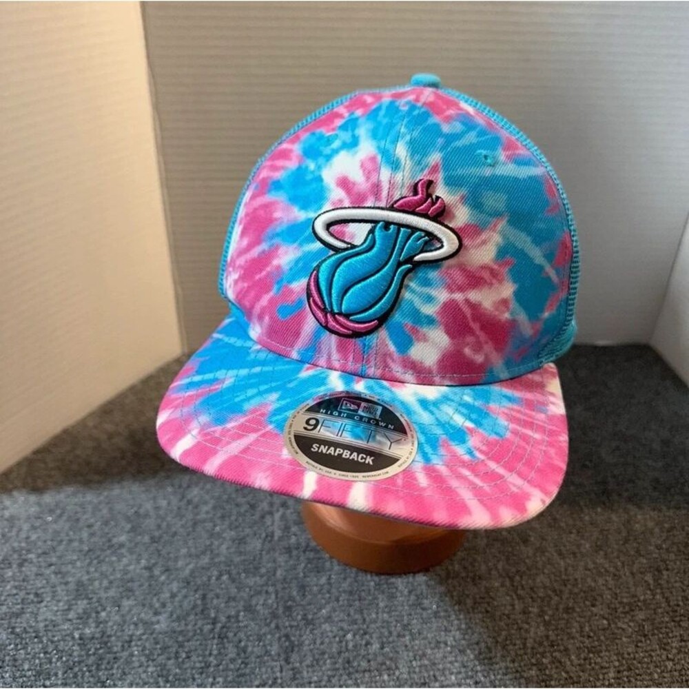 New Era Miami Heat Pink Blue Tie Dye 9Fifty Mesh SnapBack